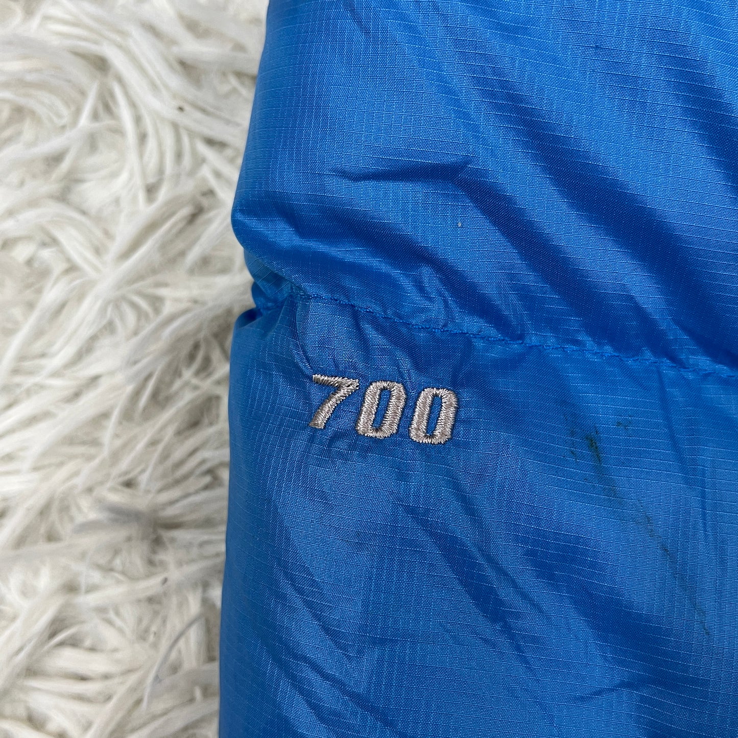 ザ・ノース・フェイス ヌプシ ダウンジャケット 700フィルパワー メンズM(95) ブルー×ネイビー フード脱着可能 #154