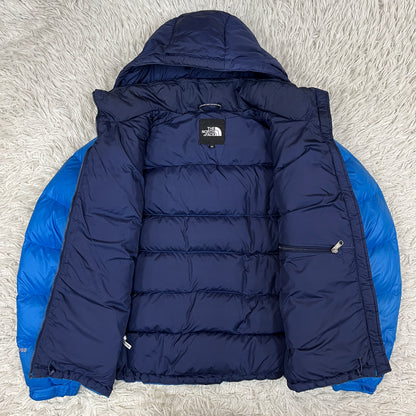 ザ・ノース・フェイス ヌプシ ダウンジャケット 700フィルパワー メンズM(95) ブルー×ネイビー フード脱着可能 #154