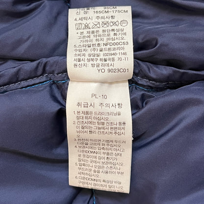 ザ・ノース・フェイス ヌプシ ダウンジャケット 700フィルパワー メンズM(95) ブルー×ネイビー フード脱着可能 #154