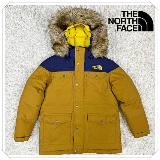 【THE NORTH FACE】キッズ マクマードデザイン ダウンジャケット 130cm PROHEAT搭載 マスタード/ネイビー #160