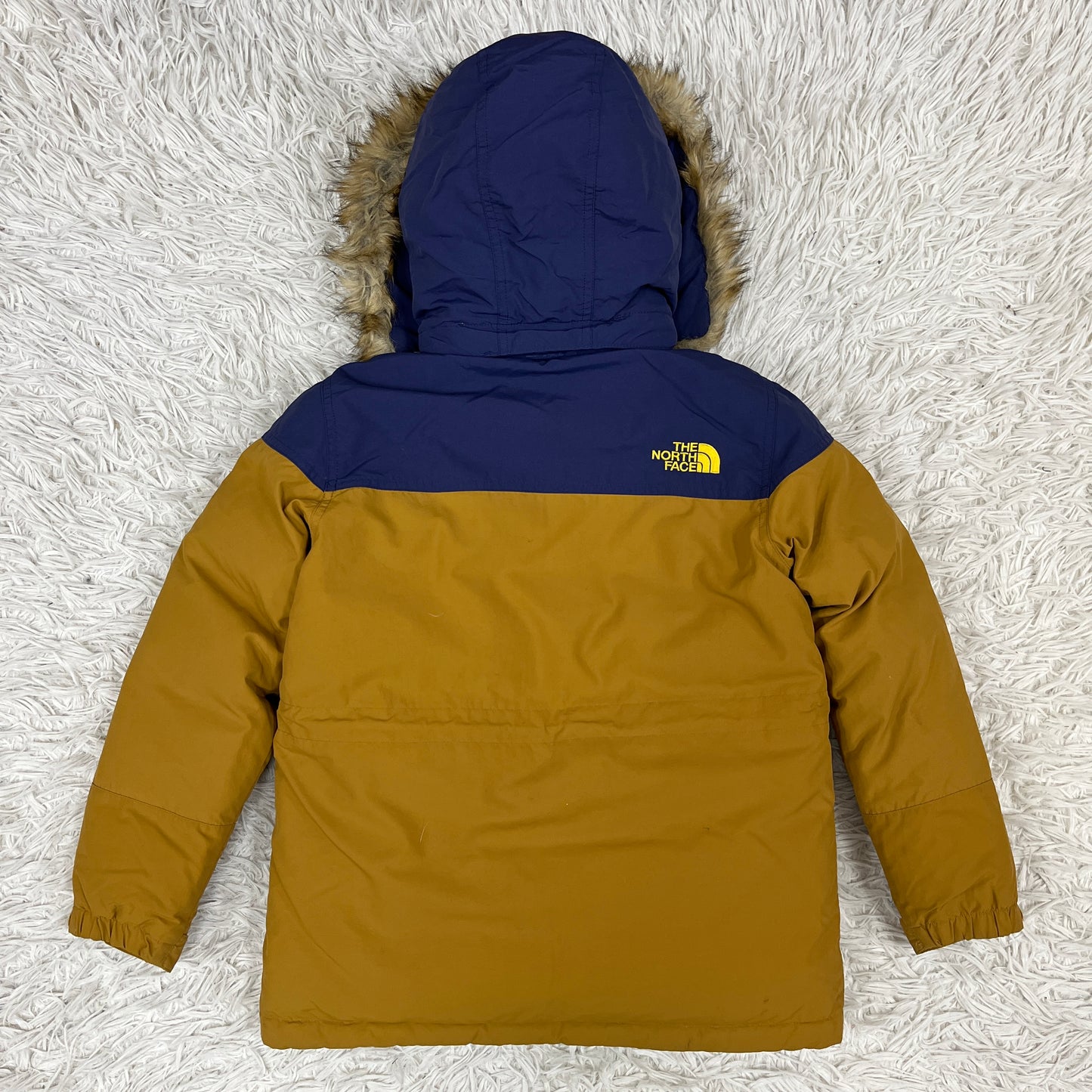 【THE NORTH FACE】キッズ マクマードデザイン ダウンジャケット 130cm PROHEAT搭載 マスタード/ネイビー #160