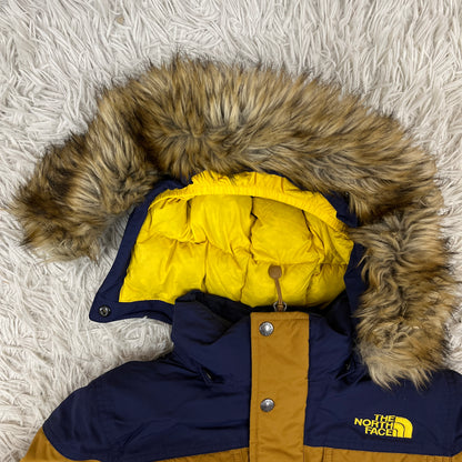 【THE NORTH FACE】キッズ マクマードデザイン ダウンジャケット 130cm PROHEAT搭載 マスタード/ネイビー #160