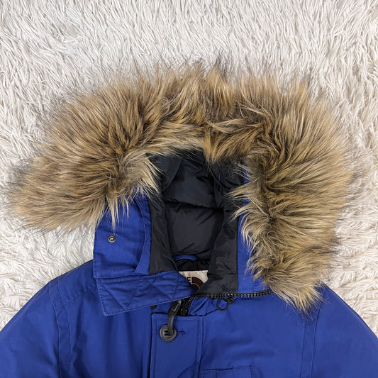THE NORTH FACE ザ・ノース・フェイス M-65型 ダウンジャケット（モッズコート風）ファー付き ブルー メンズ 85(XS) NYJ1DF78 #164