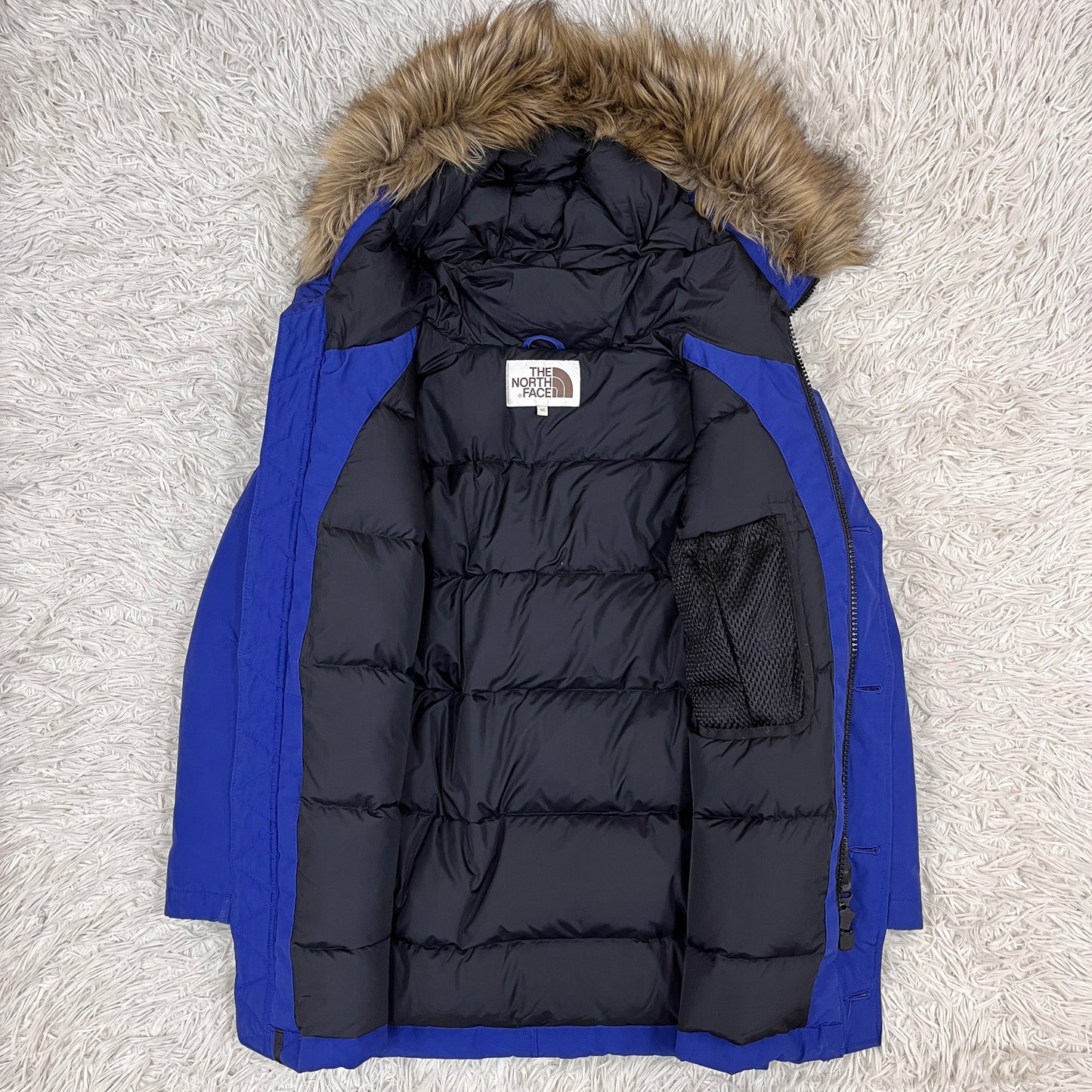 THE NORTH FACE ザ・ノース・フェイス M-65型 ダウンジャケット（モッズコート風）ファー付き ブルー メンズ 85(XS) NYJ1DF78 #164