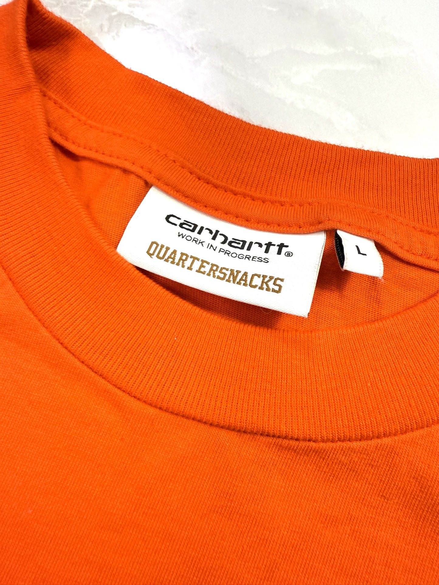 Carhartt WIP × Quartersnacks グラフィックTシャツ オレンジ Lサイズ