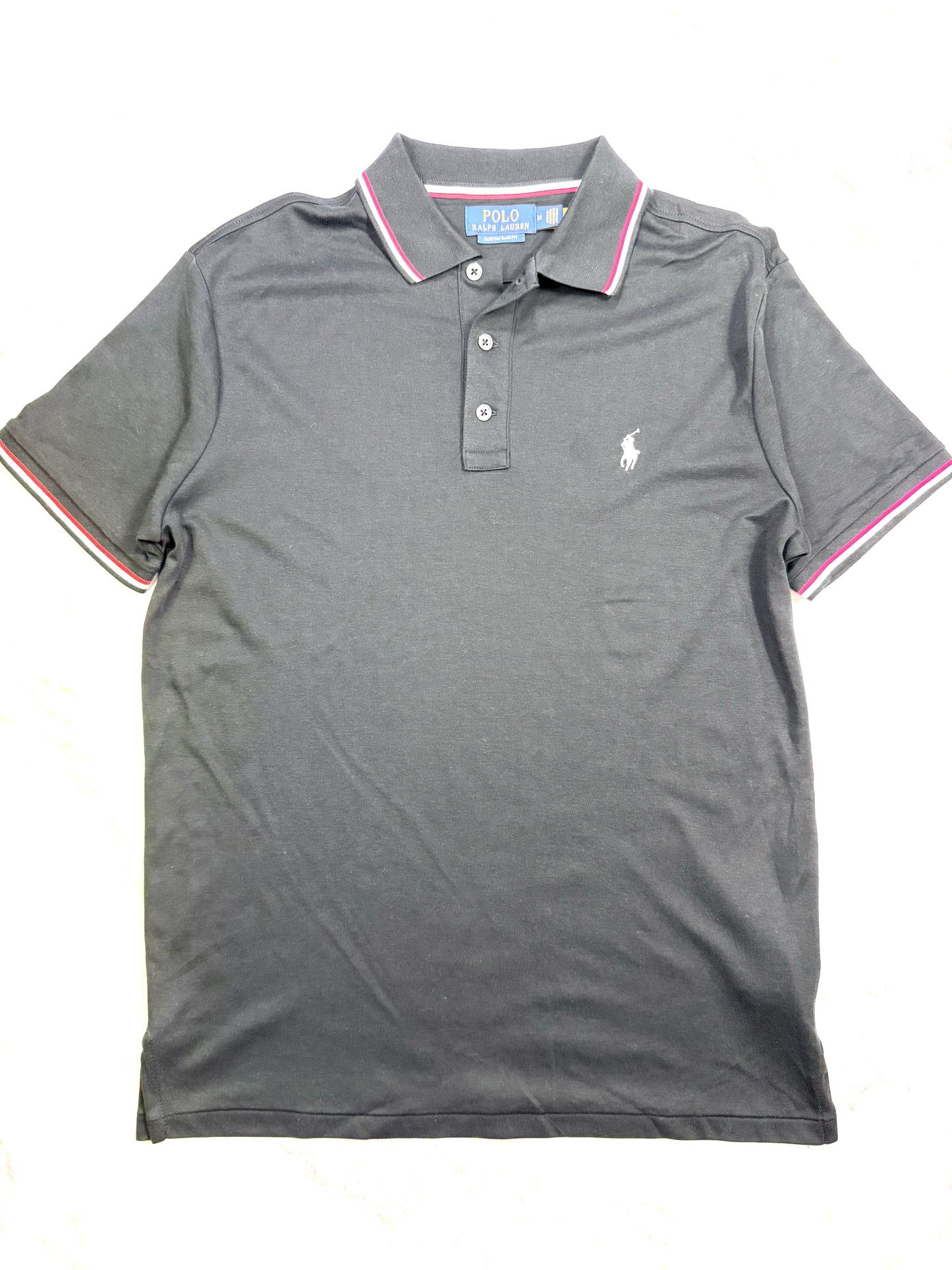 【POLO RALPH LAUREN】定番ポロシャツ カスタムスリムフィット ブラック M - 大人の魅力を引き出す一着！