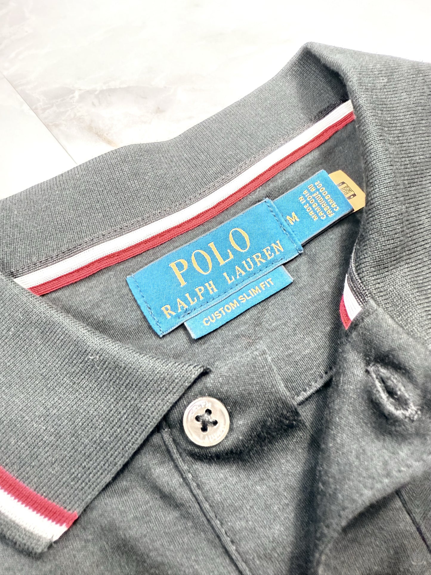【POLO RALPH LAUREN】定番ポロシャツ カスタムスリムフィット ブラック M - 大人の魅力を引き出す一着！