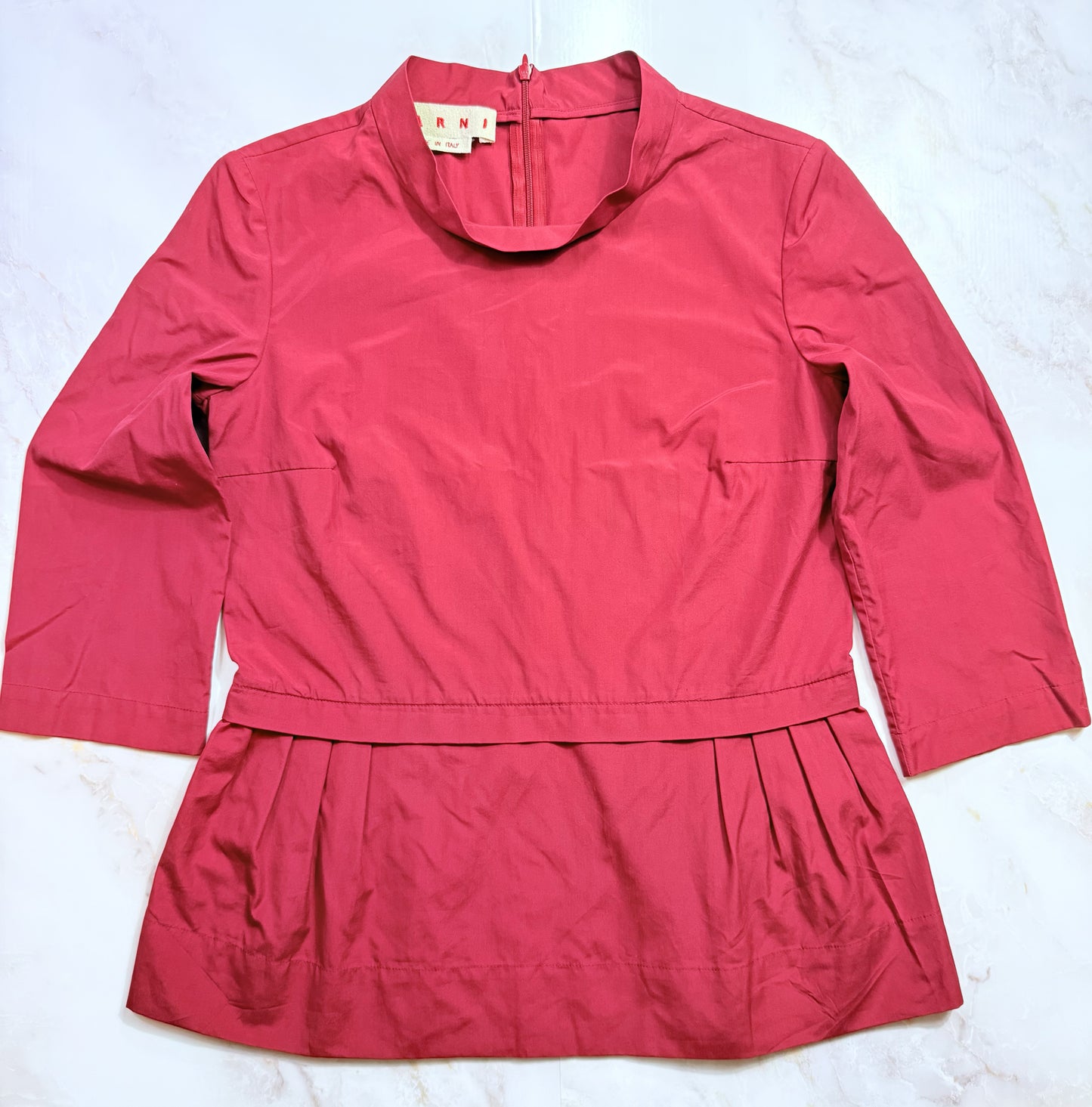【MARNI】美品！ペプラムブラウス/チュニック テラコッタレッド 38 - こなれ感と洗練を両立！
