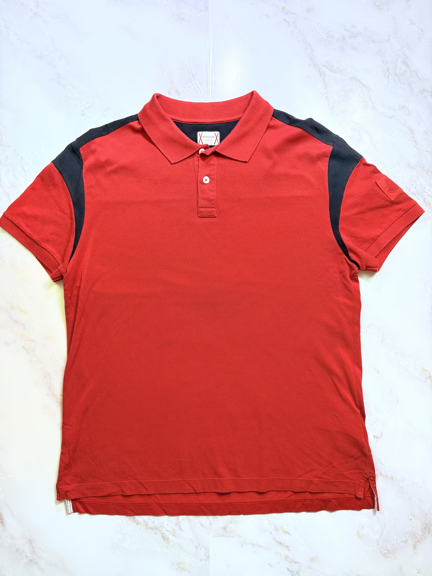 MONCLER GAMME BLEU ポロシャツ レッド/グレー Mサイズ モンクレール ガムブルー メンズ