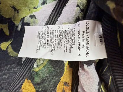 【DOLCE&GABBANA】逸品！ツイードジャケット 花柄裏地 ブラック系 44 - 華やかさと上品さの融合