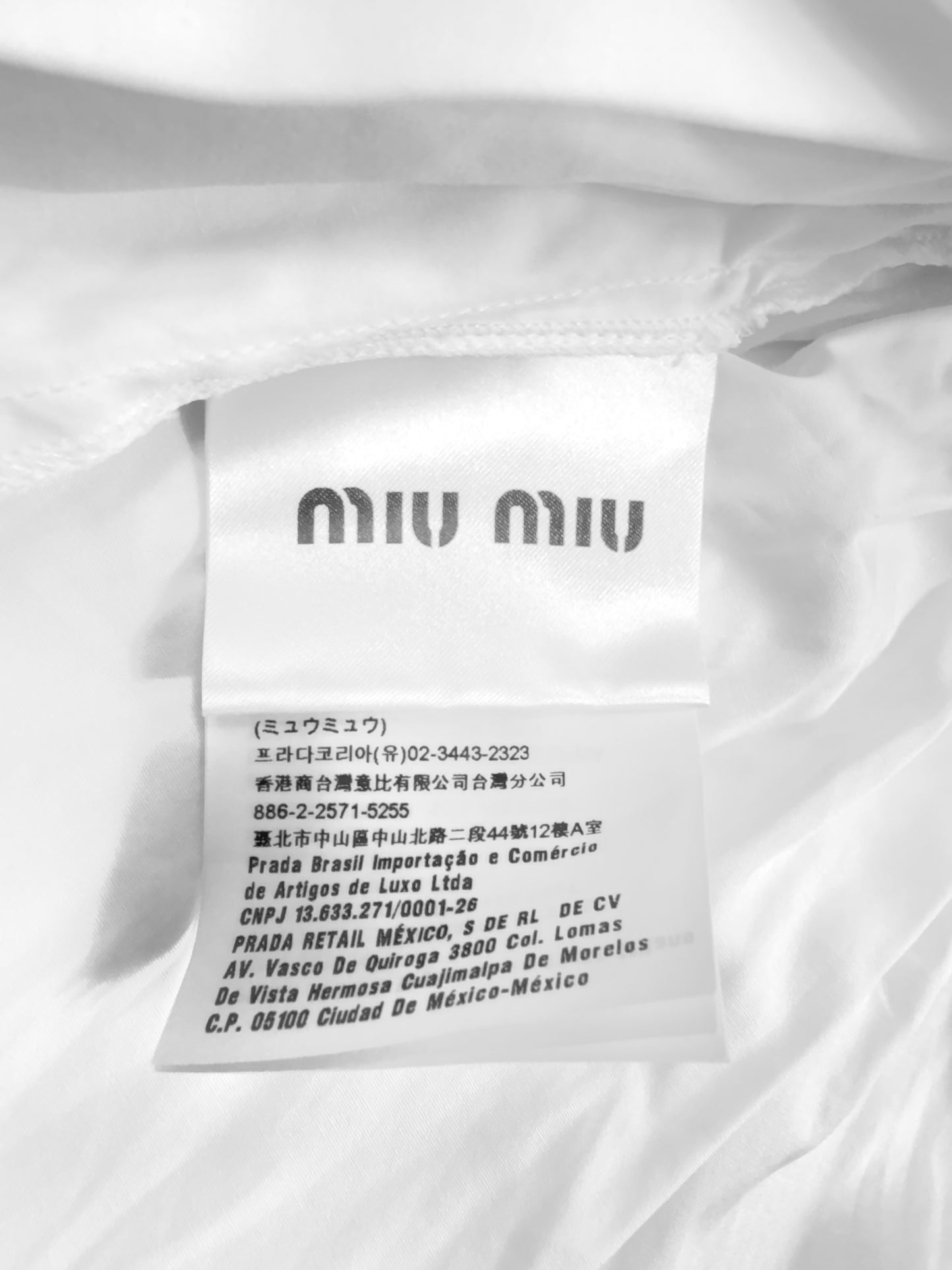 【ミュウミュウ】Miu Miu ホワイト ポンポン オフショルダー ワンピース サイズ42 (L〜XL相当) 白 エスニック ボヘミアン