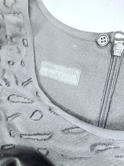 【EMPORIO ARMANI】美シルエット！ストレッチワンピース ブラック 40 - 大人の洗練エレガンス！