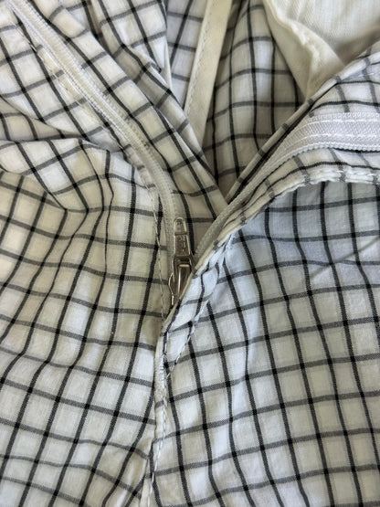 HUGO BOSS パンツ メンズ 32R ホワイト × ブラック チェック柄 レギュラーフィット Cotton100% スラックス カジュアル