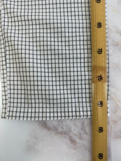 HUGO BOSS パンツ メンズ 32R ホワイト × ブラック チェック柄 レギュラーフィット Cotton100% スラックス カジュアル