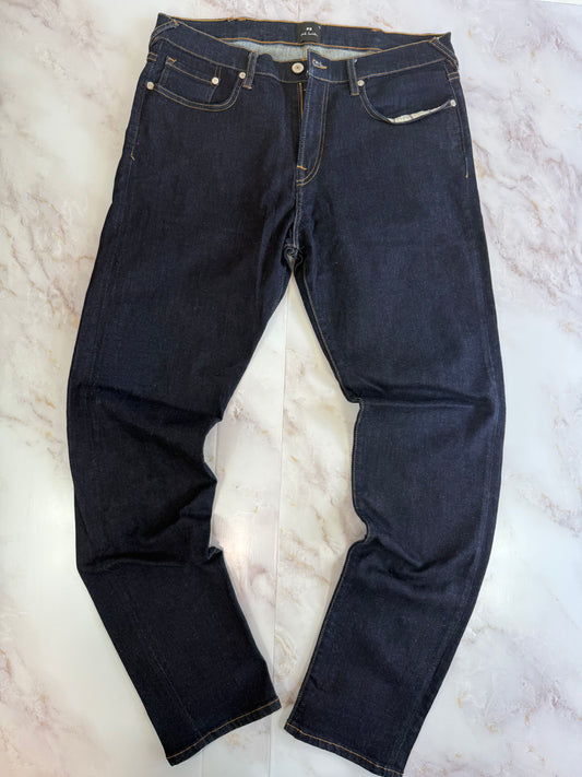 【Paul Smith】ポールスミス テーパードフィット デニムパンツ 32R 濃紺（リジッド・R-WASH）5ポケット ジッパーフライ
