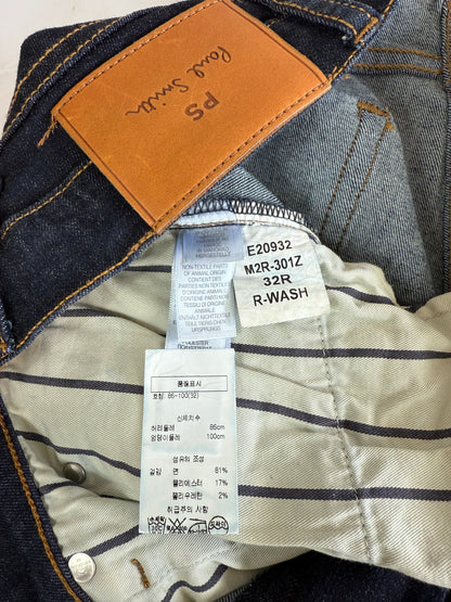 【Paul Smith】ポールスミス テーパードフィット デニムパンツ 32R 濃紺（リジッド・R-WASH）5ポケット ジッパーフライ