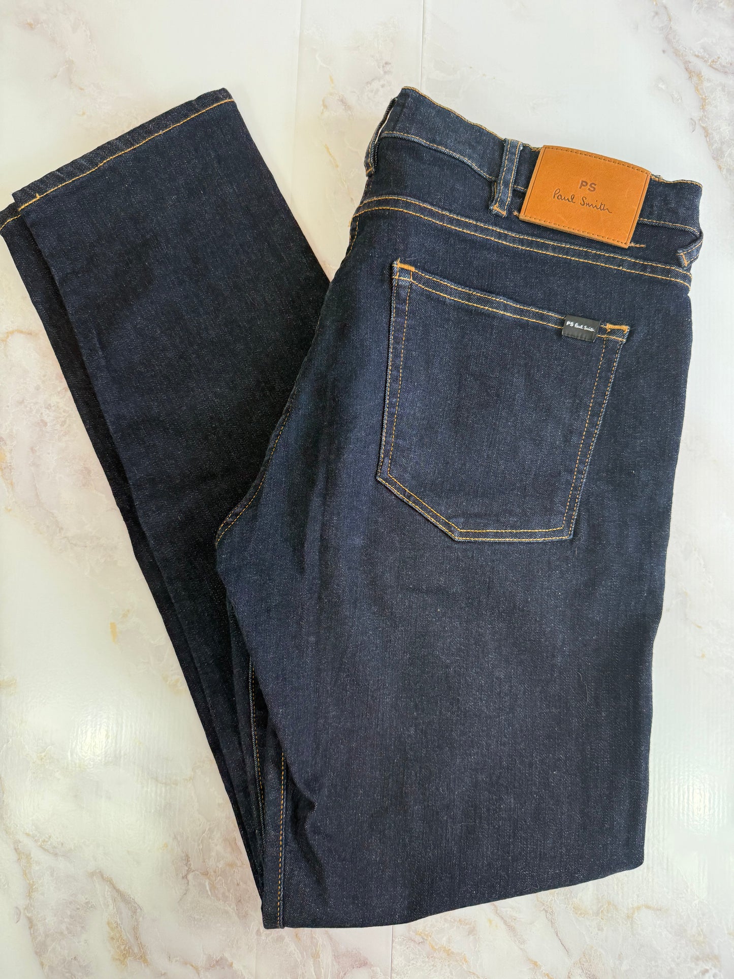 【Paul Smith】ポールスミス テーパードフィット デニムパンツ 32R 濃紺（リジッド・R-WASH）5ポケット ジッパーフライ