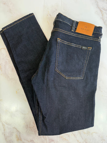 【Paul Smith】ポールスミス テーパードフィット デニムパンツ 32R 濃紺（リジッド・R-WASH）5ポケット ジッパーフライ