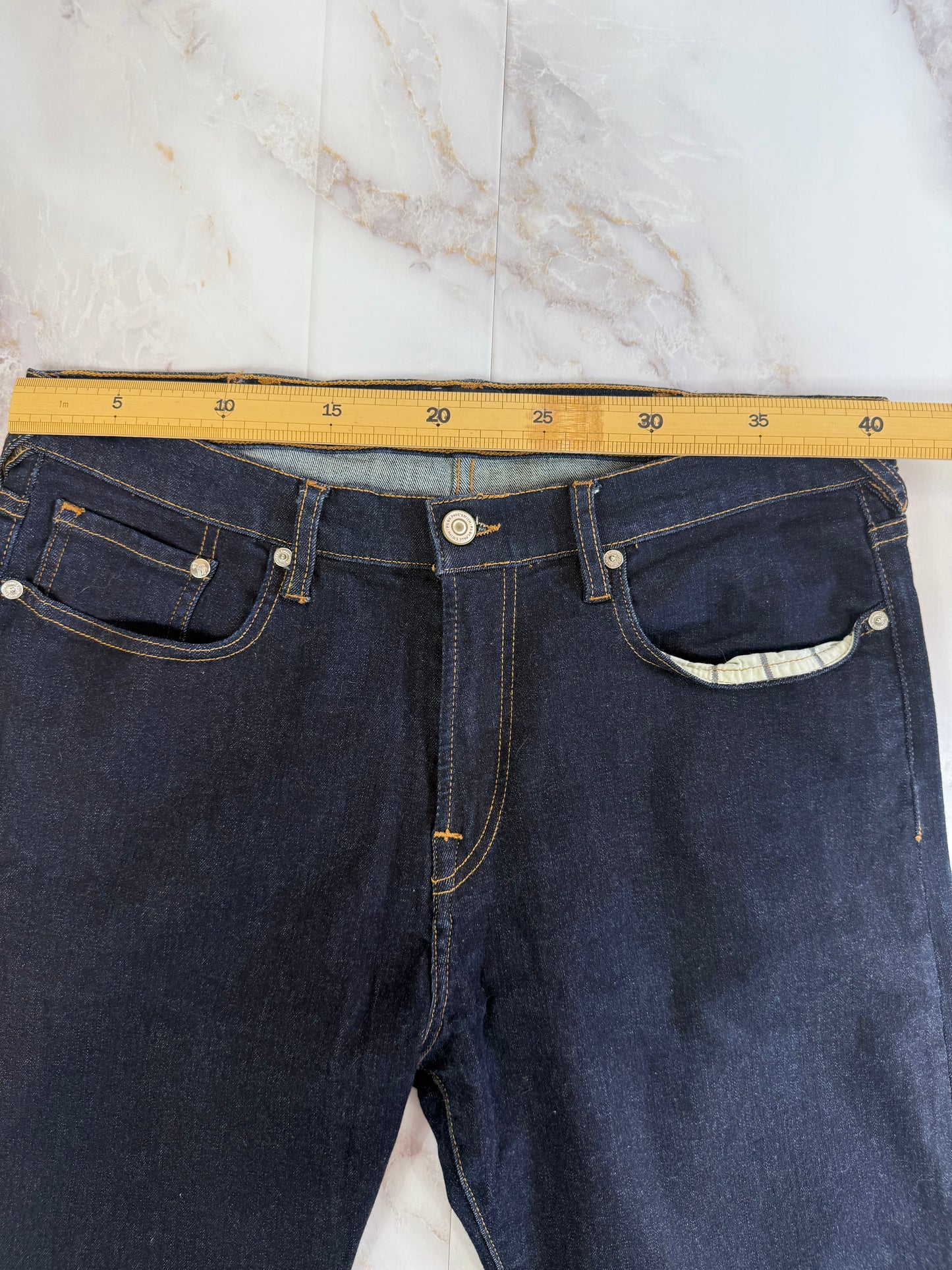 【Paul Smith】ポールスミス テーパードフィット デニムパンツ 32R 濃紺（リジッド・R-WASH）5ポケット ジッパーフライ