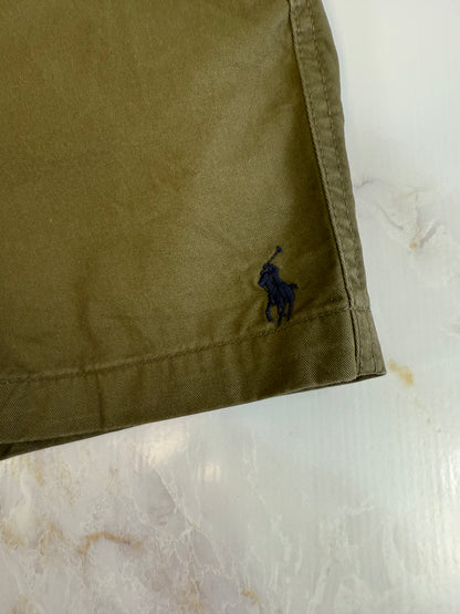 【POLO RALPH LAUREN】ポロ ラルフローレン メンズ ショートパンツ カーキ Mサイズ相当 コットン97％ クラシックフィット 刺繍ロゴ入り