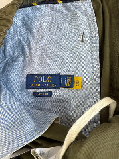 【POLO RALPH LAUREN】ポロ ラルフローレン メンズ ショートパンツ カーキ Mサイズ相当 コットン97％ クラシックフィット 刺繍ロゴ入り