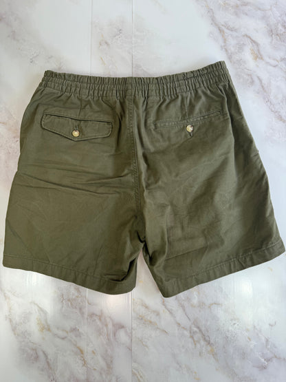 【POLO RALPH LAUREN】ポロ ラルフローレン メンズ ショートパンツ カーキ Mサイズ相当 コットン97％ クラシックフィット 刺繍ロゴ入り
