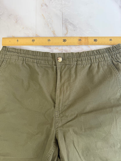 【POLO RALPH LAUREN】ポロ ラルフローレン メンズ ショートパンツ カーキ Mサイズ相当 コットン97％ クラシックフィット 刺繍ロゴ入り