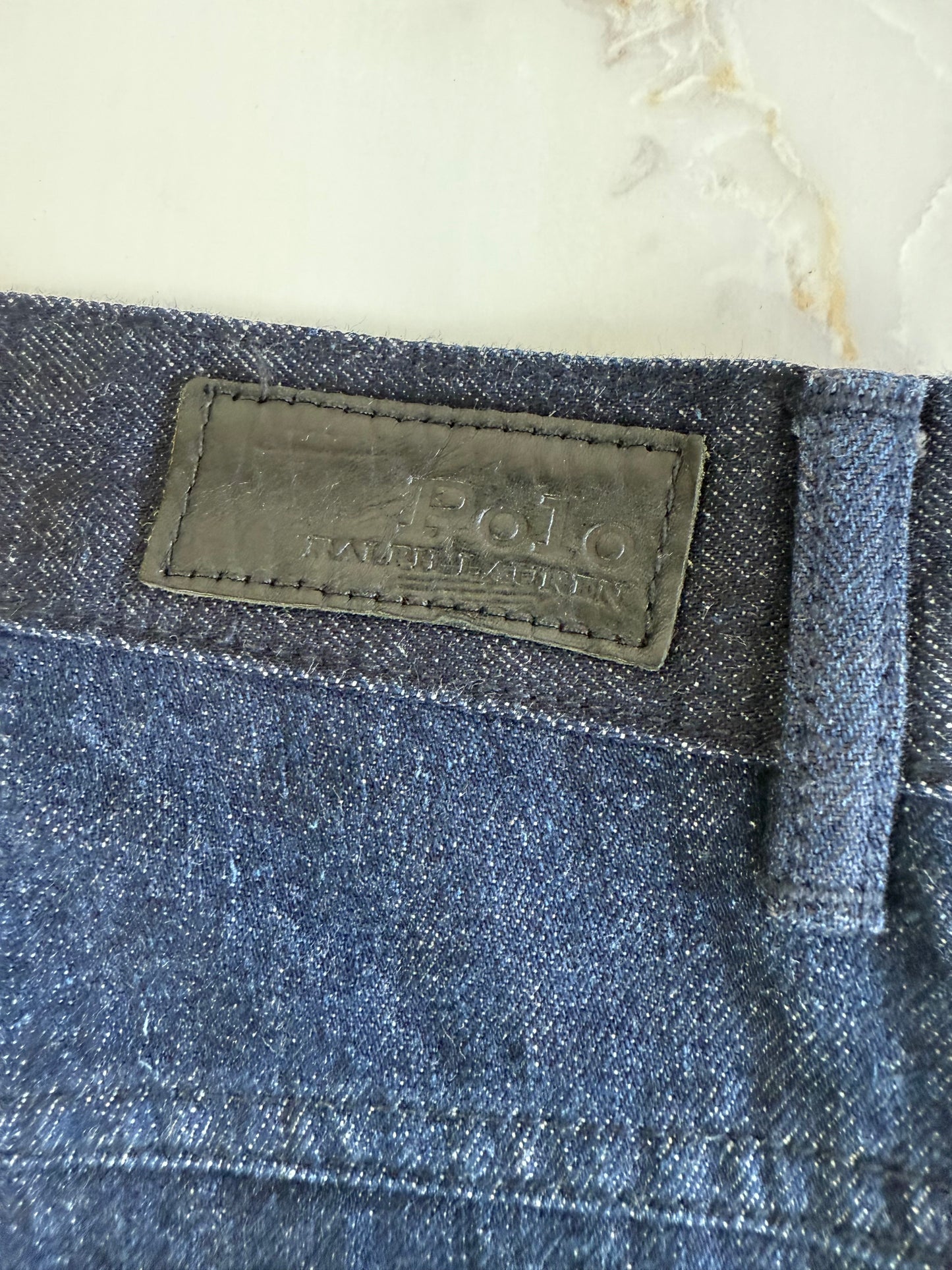 【POLO RALPH LAUREN】ハイライズ ワイドストレートデニムパンツ｜26インチ｜上質コットン100%／フロントポケット仕様