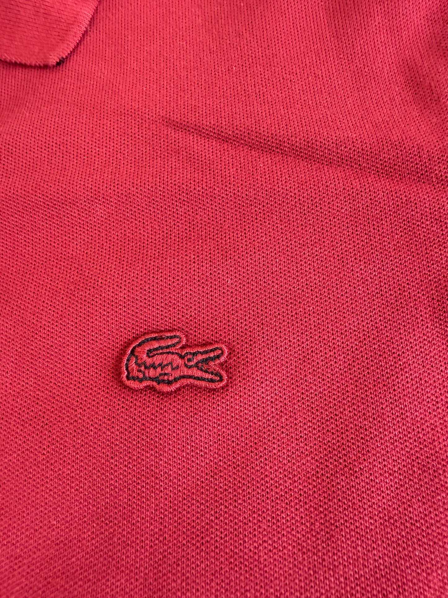 【LACOSTE】ラコステ レディース ポロシャツワンピース ボルドー 38サイズ L相当 コットンストレッチ 刺繍ロゴ入り