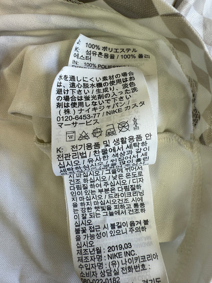 【NIKE】ナイキ ロングスリーブ クロップドトップ スポーツウェア 幾何学デザイン Mサイズ相当 レディース ストリート系 ホワイト×グレー×ブラック