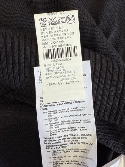 【ARMANI EXCHANGE】アクション Vネック セーター メンズL ブラック×ホワイトライン クラシックニット イタリアブランド 正規品