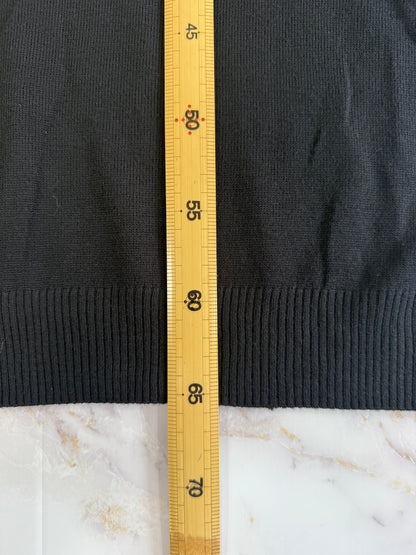 【ARMANI EXCHANGE】アクション Vネック セーター メンズL ブラック×ホワイトライン クラシックニット イタリアブランド 正規品