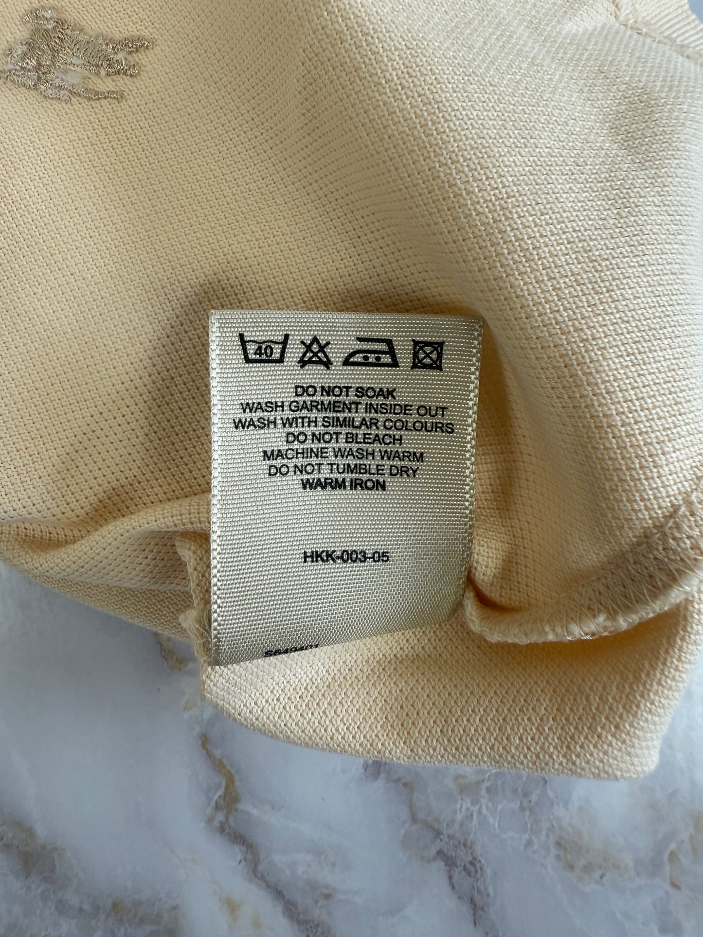 【BURBERRY】バーバリー ロンドン ハーフジップ ポロシャツ ノバチェック切替 ベージュ Mサイズ相当 コットン100％ 英国ブランド