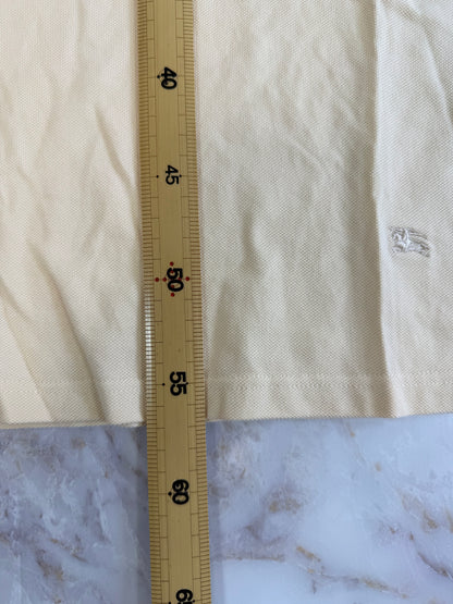 【BURBERRY】バーバリー ロンドン ハーフジップ ポロシャツ ノバチェック切替 ベージュ Mサイズ相当 コットン100％ 英国ブランド