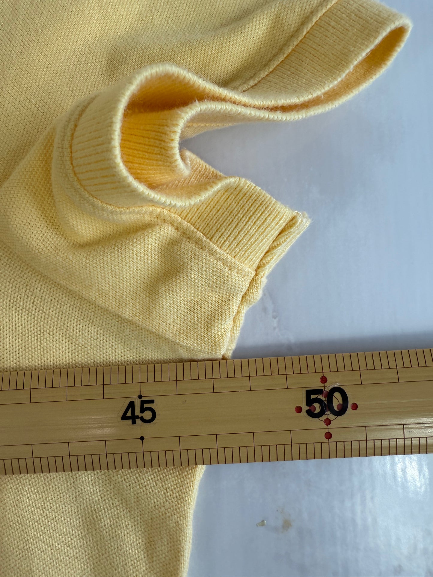 【TOMMY HILFIGER】トミー ヒルフィガー レディース ポロシャツ パステルイエロー Mサイズ ストレッチ 鹿の子 刺繍フラッグロゴ