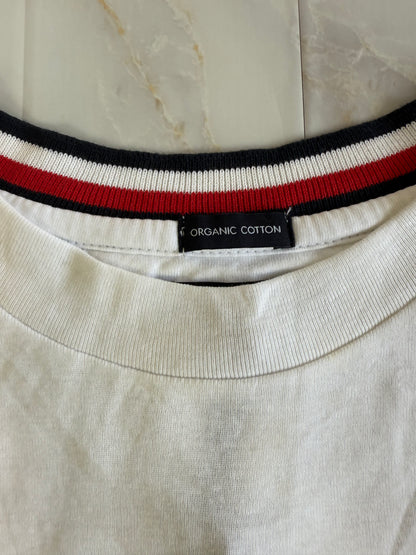 【TOMMY HILFIGER】トミー ヒルフィガー オーガニックコットン 長袖Tシャツ 164（L相当）ホワイト クルーネック 刺繍フラッグロゴ