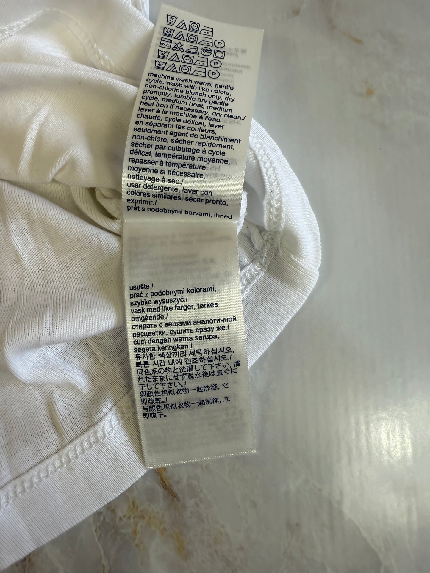 【TOMMY HILFIGER】トミー ヒルフィガー オーガニックコットン 長袖Tシャツ 164（L相当）ホワイト クルーネック 刺繍フラッグロゴ