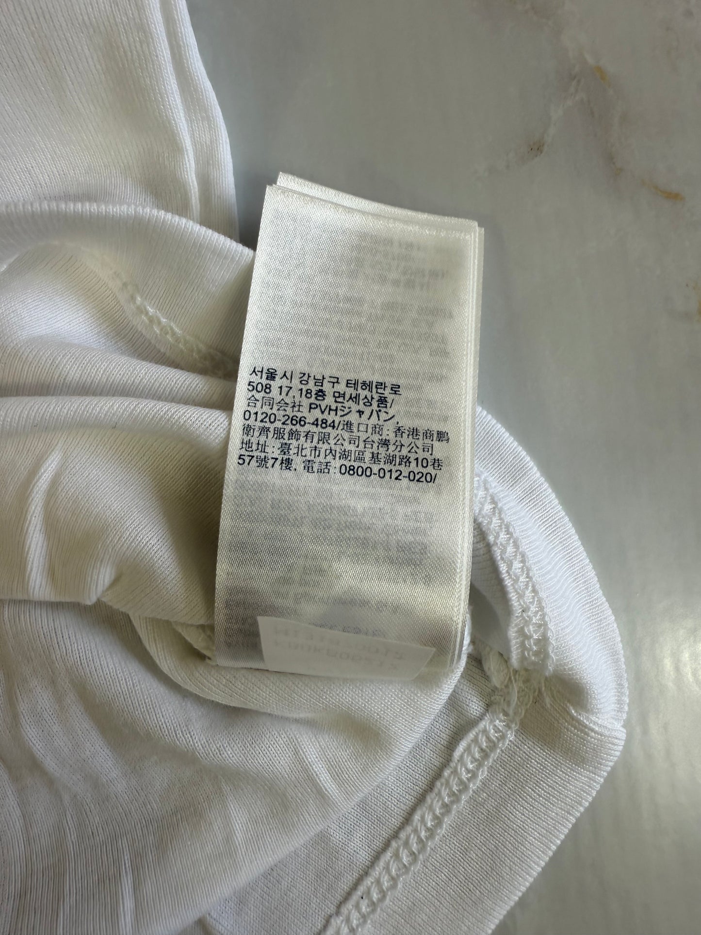 【TOMMY HILFIGER】トミー ヒルフィガー オーガニックコットン 長袖Tシャツ 164（L相当）ホワイト クルーネック 刺繍フラッグロゴ
