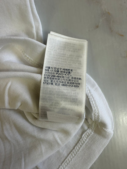 【TOMMY HILFIGER】トミー ヒルフィガー オーガニックコットン 長袖Tシャツ 164（L相当）ホワイト クルーネック 刺繍フラッグロゴ