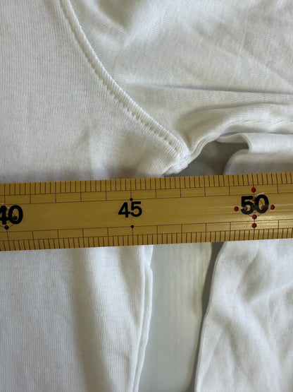 【TOMMY HILFIGER】トミー ヒルフィガー オーガニックコットン 長袖Tシャツ 164（L相当）ホワイト クルーネック 刺繍フラッグロゴ