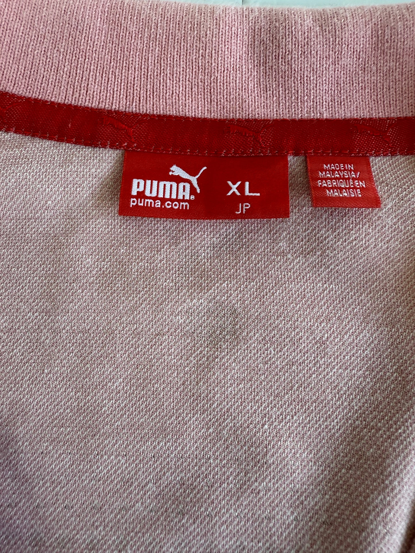 【PUMA】ピンクロングスリーブポロシャツ XLサイズ｜クラシックデザイン＆快適コットン混素材