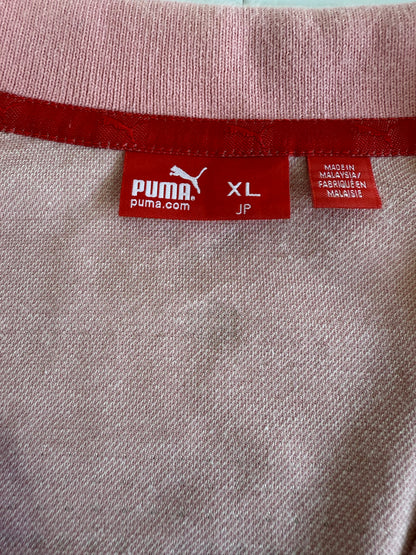 【PUMA】ピンクロングスリーブポロシャツ XLサイズ｜クラシックデザイン＆快適コットン混素材