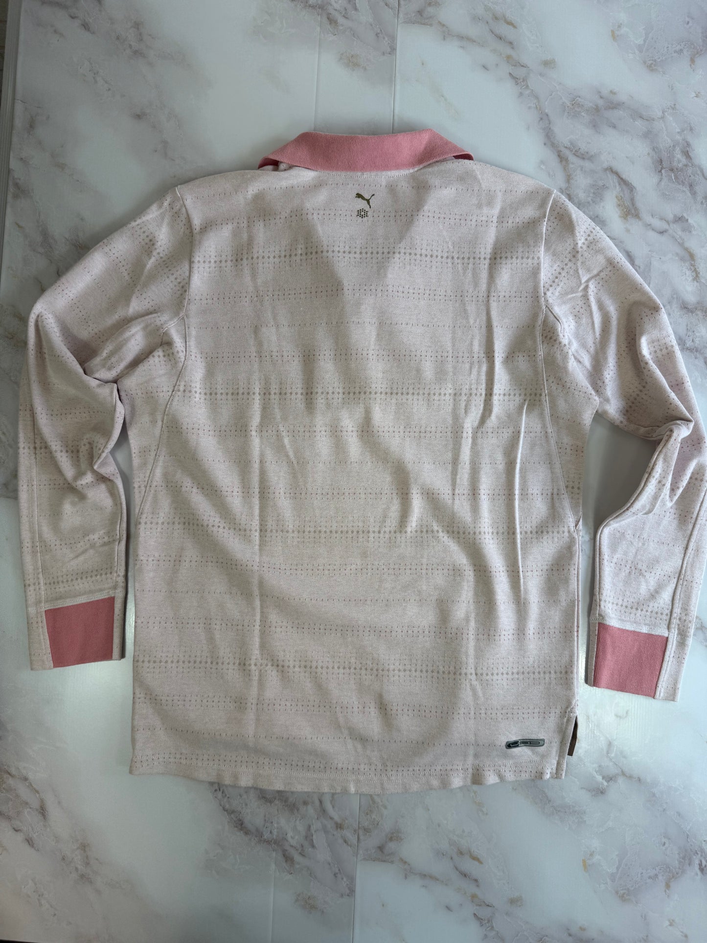 【PUMA】ピンクロングスリーブポロシャツ XLサイズ｜クラシックデザイン＆快適コットン混素材