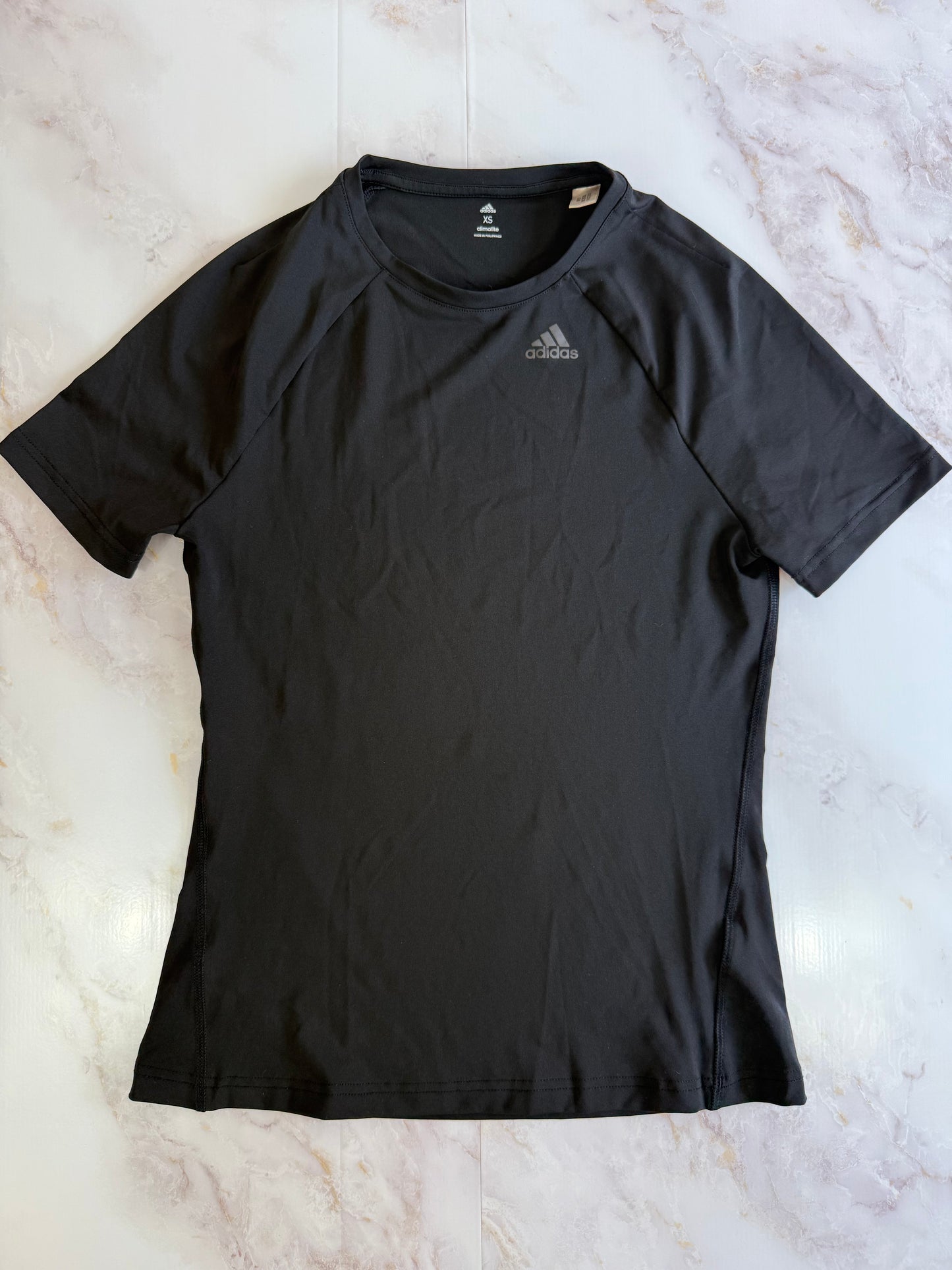 【adidas】climalite ブラック半袖Tシャツ XS レディース | 吸汗速乾・ストレッチ素材