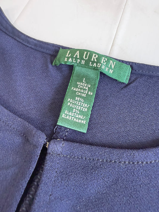 【LAUREN RALPH LAUREN】ネイビー ロングスリーブ チュニックトップス Lサイズ｜ラルフローレン レディース シンプルデザイン
