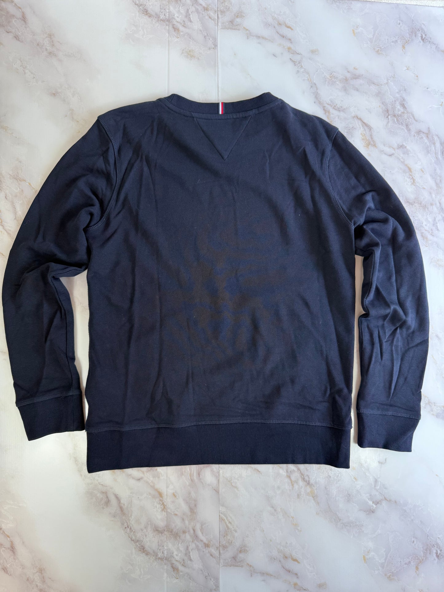 【TOMMY HILFIGER】コットン100% クルーネック スウェット/トレーナー ネイビー 表記164（ユニセックスS相当）フラッグロゴ