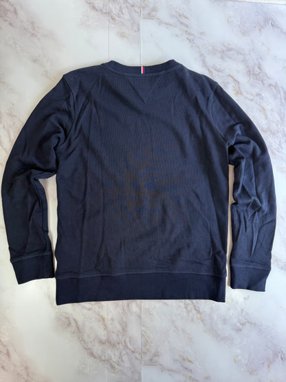 【TOMMY HILFIGER】コットン100% クルーネック スウェット/トレーナー ネイビー 表記164（ユニセックスS相当）フラッグロゴ