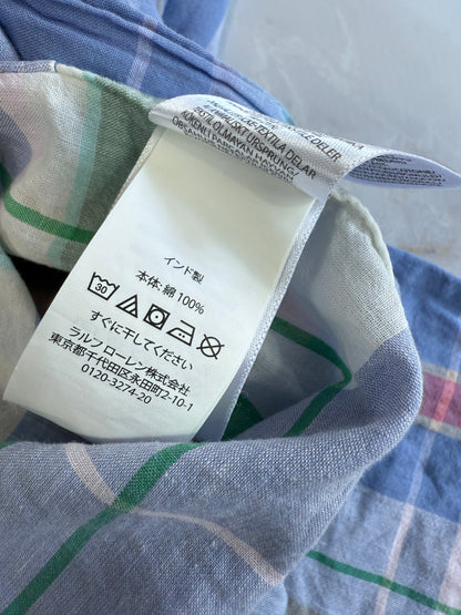 【POLO RALPH LAUREN】ポロ ラルフローレン マドラスチェック シャツワンピース ベルト付き 綿100% インド製 レディース Oサイズ
