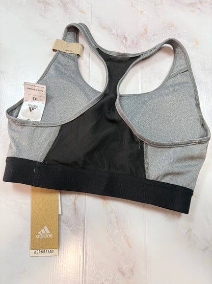 【adidas】アディダス スポーツブラ DRST ASK P BRA XS ミディアムサポート グレー ブラック レディース トレーニングウェア