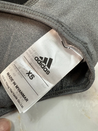 【adidas】アディダス スポーツブラ DRST ASK P BRA XS ミディアムサポート グレー ブラック レディース トレーニングウェア